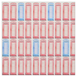 Rote britische Telefone Stoff