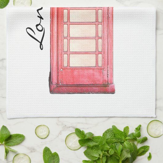 Rote britische Telefonzelle - Geschirrtuch (Gefaltet)