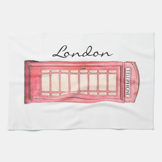 Rote britische Telefonzelle - Geschirrtuch (Horizontal)