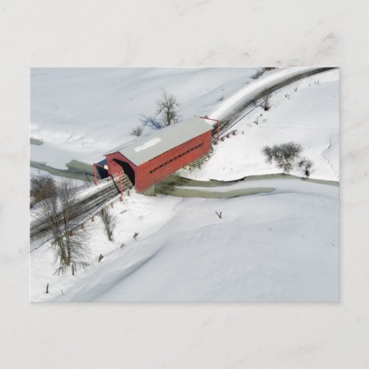 Rote Brücke, Québec Postkarte (Vorderseite)