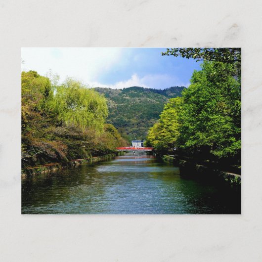 Rote Brücke über einen Kanal von Kyoto Postkarte (Vorderseite)