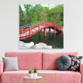 Rote Brücke über Wasser Leinwanddruck (Insitu (Wohnzimmer))