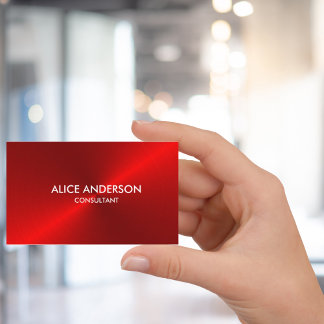Rote Brushed Metal Sheen Visitenkarte