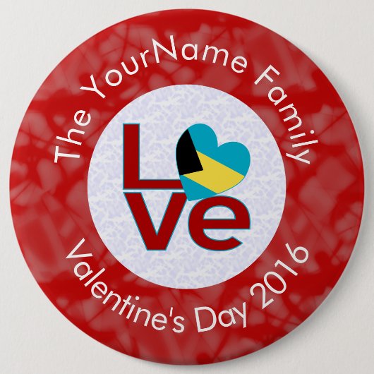 Rote Buchstaben der Bahamanischen Flagge - LIEBE W Button (Vorderseite)