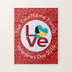 Rote Buchstaben der Bahamanischen Flagge - LIEBE W Puzzle