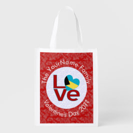 Rote Buchstaben der Bahamanischen Flagge - LIEBE W Wiederverwendbare Einkaufstasche