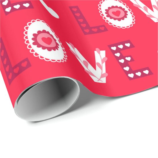 Rote Buchstaben Geschenkpapier (Rolleneckpunkt)