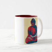Rote Buddha-Tasse Zweifarbige Tasse (VorderseiteRechts)