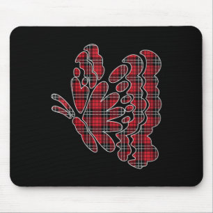 Rote Buffalo-Kariert-Schmetterlingsfamilie von Fra Mousepad