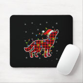 Rote Büffel-Karo-Wolfs-Weihnachtsmann-Weihnachts-P Mousepad (Mit Mouse)