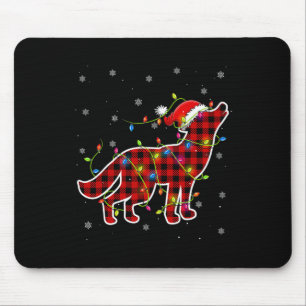Rote Büffel-Karo-Wolfs-Weihnachtsmann-Weihnachts-P Mousepad