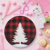 Rote Büffel-Weihnachts-Papierplatten Pappteller (Party)