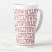 Rote "BULLPEW" Latte-Tasse Milchtasse (Rechte Ecke)