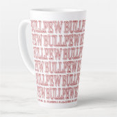 Rote "BULLPEW" Latte-Tasse Milchtasse (Linke Ecke)