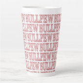 Rote "BULLPEW" Latte-Tasse Milchtasse (Vorderseite)