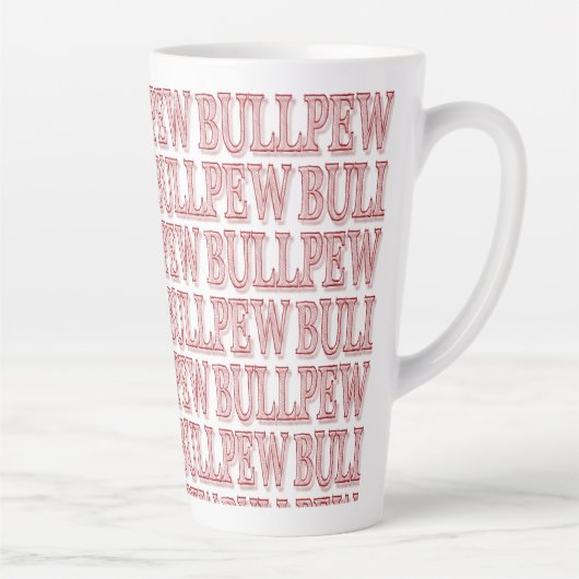 Rote "BULLPEW" Latte-Tasse Milchtasse (Rechts)