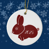 Rote Bunnies 2025 Keramik Ornament