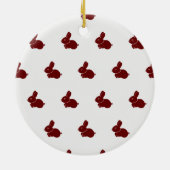 Rote Bunnies 2025 Keramik Ornament (Hinten)