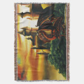 Rote Burg Drachen Fantasy unter Sonnenuntergang Decke (Vorderseite Vertikal)