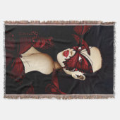 Rote Butterfly-Masquerade-Frau Gothic Fantasy Decke (Vorderseite)