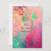 ROTE BUTTERFLY PINK FUCHSIA GOLD GLITZERN Sweet 16 Einladung (Rückseite)