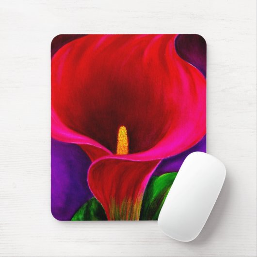 Rote Cala-Lilien-Blumen-Malerei-Kunst - multi Mousepad (Mit Mouse)