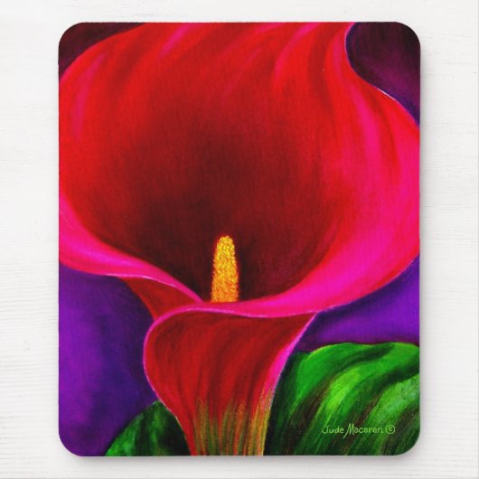 Rote Cala-Lilien-Blumen-Malerei-Kunst - multi Mousepad (Vorne)