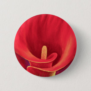 Rote Cala-Lilien-tropische Blumen-Kunst - multi Button