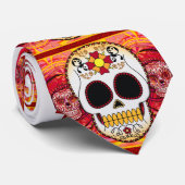 Rote Calaveras Krawatte (Gerollt)