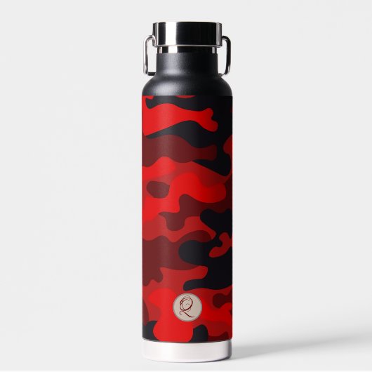 Rote Camouflage #2 Durchstechflasche mit Kupfer Trinkflasche (Vorne)