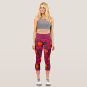Rote Camouflage Capri Leggings (Vorderseite)
