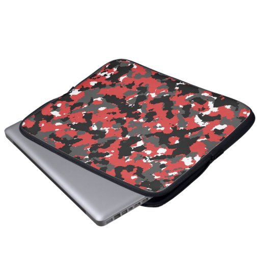 Rote Camouflage Laptopschutzhülle (Vorne Knopf)