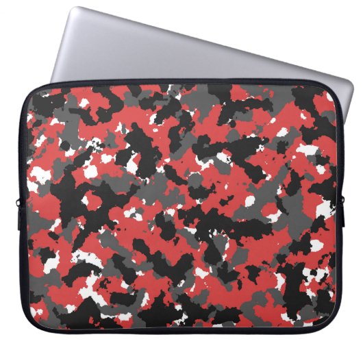 Rote Camouflage Laptopschutzhülle (Vorderseite)