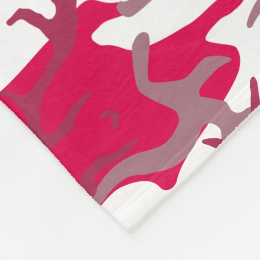 Rote Camouflage mit benutzerdefiniertem Text Fleecedecke (Ecke)