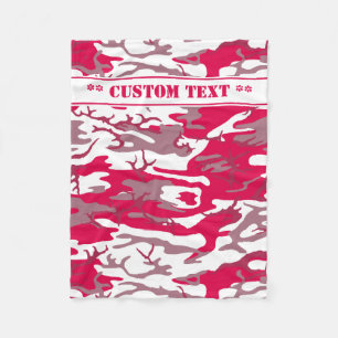Rote Camouflage mit benutzerdefiniertem Text Fleecedecke