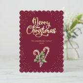 Rote Candy Cane Stechpalmen Beeren Weihnachten (Stehend Vorderseite)