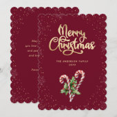 Rote Candy Cane Stechpalmen Beeren Weihnachten (Vorne/Hinten)
