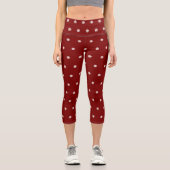 Rote Capri-Leggings mit blühendem Blumenmuster Capri Leggings (Vorderseite)
