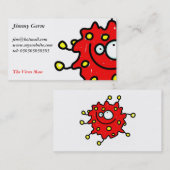 Rote Cartoon-Mikrobe Visitenkarte (Vorne/Hinten)