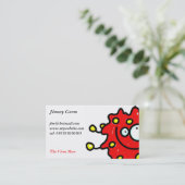 Rote Cartoon-Mikrobe Visitenkarte (Stehend Vorderseite)