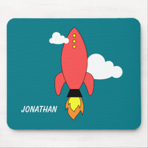 Rote Cartoon-Rakete Mousepad