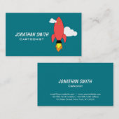 Rote Cartoonrakete Visitenkarte (Vorne/Hinten)