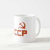 Rote CCCP Hammer und Sichel Kaffeetasse (VorderseiteRechts)