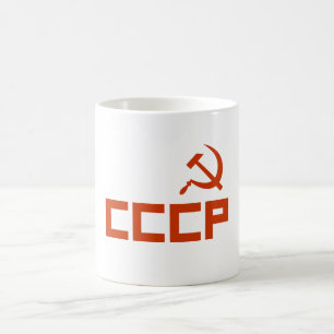Rote CCCP Hammer und Sichel Kaffeetasse