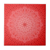 Rote Chakra Mandala-heilige Geometrie Fliese (Vorderseite)
