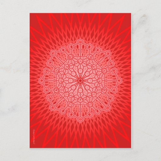 Rote Chakra Mandala-heilige Geometrie Postkarte (Vorderseite)