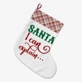 Rote Checkered Ordnung Sankt kann ich Strumpf Großer Weihnachtsstrumpf (Vorderansicht (hängend))