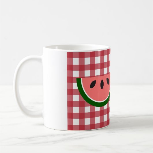 Rote Checkered Wassermelone-Tasse Kaffeetasse (Links)