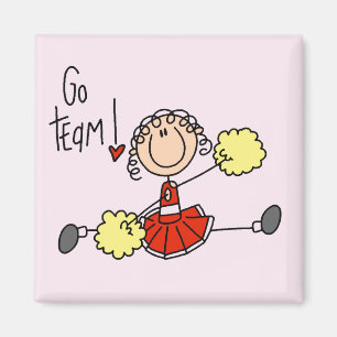 Rote Cheerleader T-Shirts und Geschenke Magnet