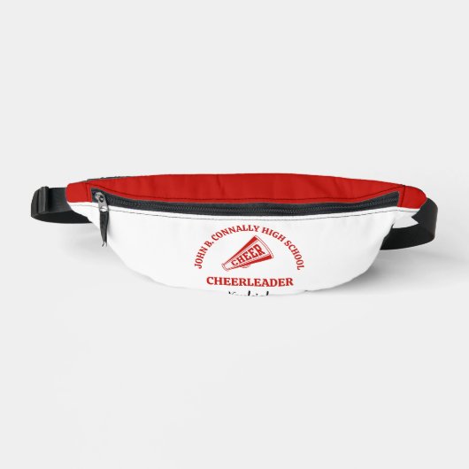 Rote Cheerleaderin personalisierte High School Bauchtasche (Vorderseite)